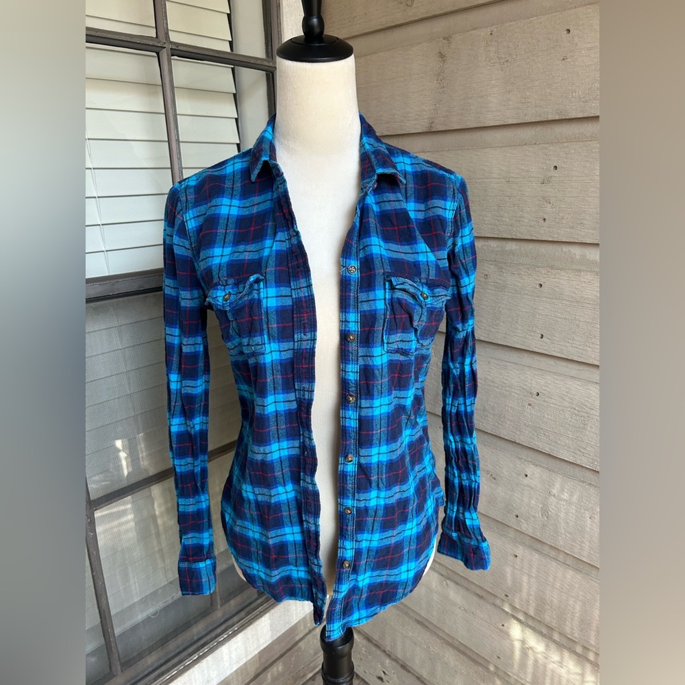Vintage Hollister Plaid Button Up Top